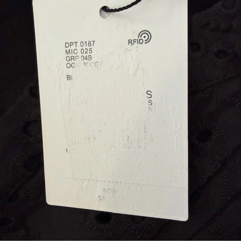 New! Gibson & Latimer Black Eyelet Button Down Belted Mini Dress 36039 - Picture 11 of 14